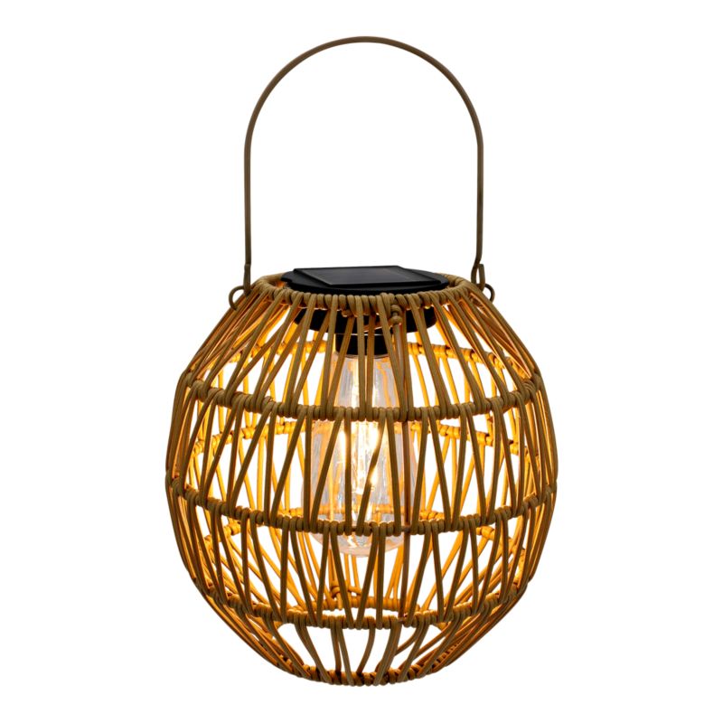 Lampa solarna Rattan brązowa