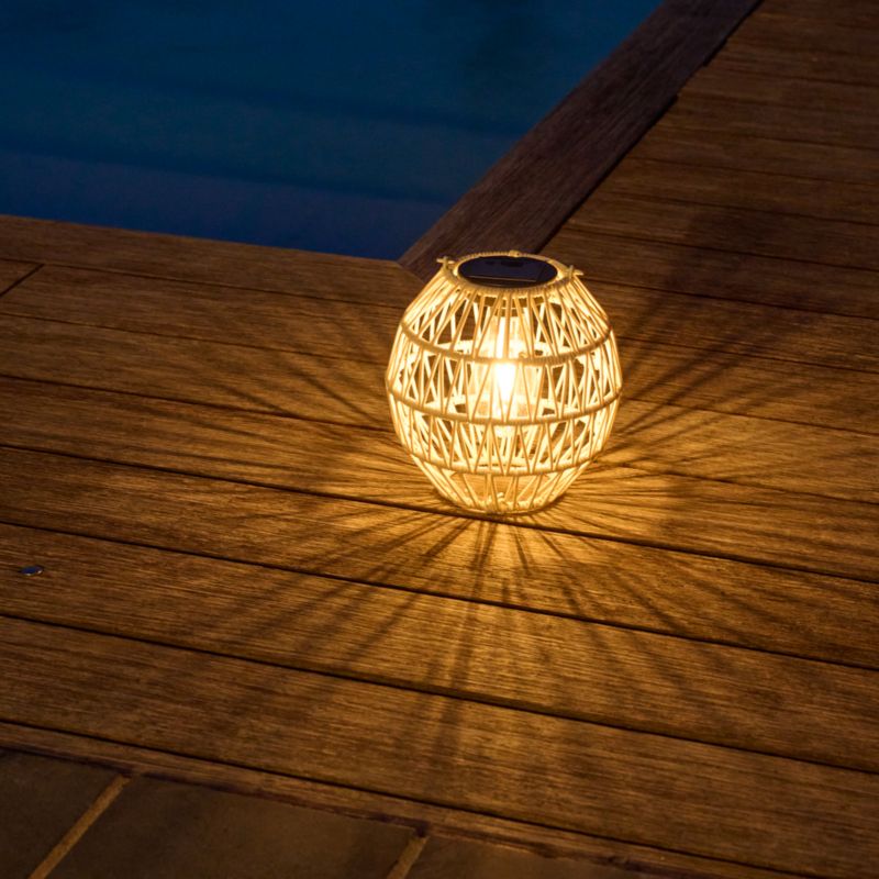 Lampa solarna Rattan brązowa