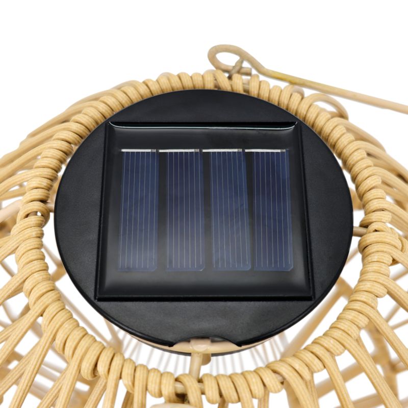 Lampa solarna Rattan brązowa