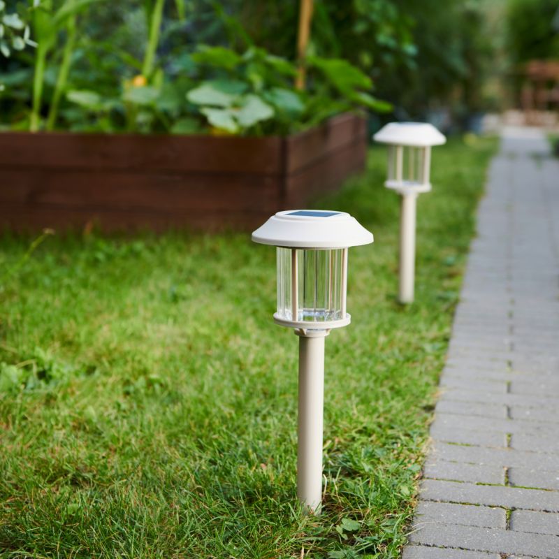 Lampa solarna wbijana Bublik kremowa