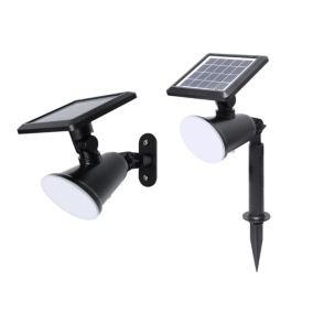 Lampa solarna wbijana kinkiet Manly 2 w 1 czarny