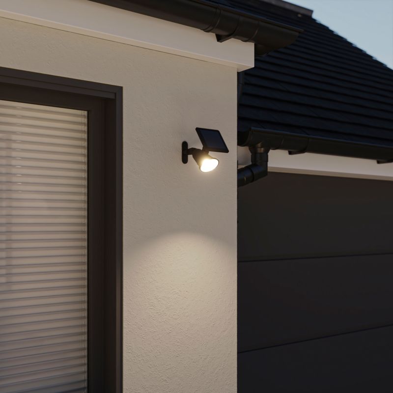 Lampa solarna wbijana kinkiet Manly 2 w 1 czarny