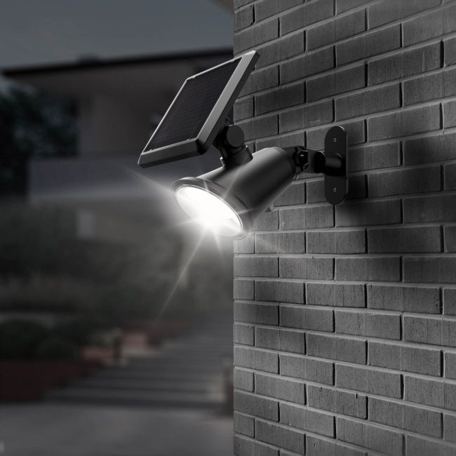 Lampa solarna wbijana kinkiet Manly 2 w 1 czarny