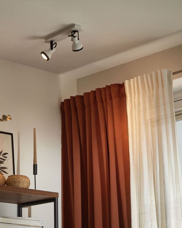 Lampa spot 2-punktowa Baro Regulowana Metal Biały 1szt.