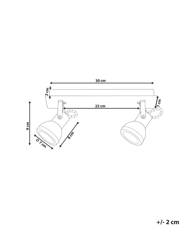 Lampa spot 2-punktowa Baro Regulowana Metal Biały 1szt.