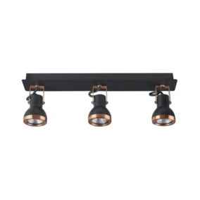Lampa spot 3-punktowa Baro Regulowana Metal Czarny 1szt.