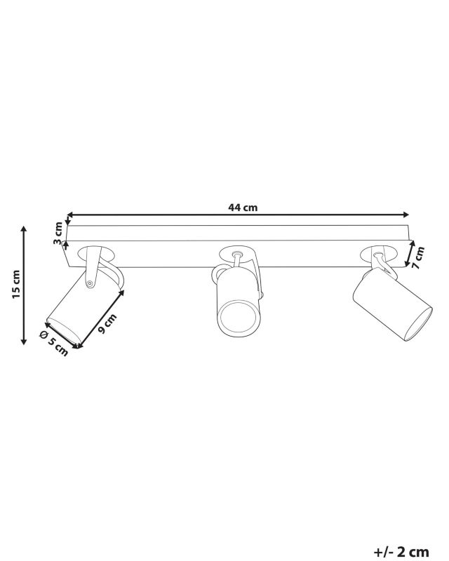Lampa spot 3-punktowa Klip Regulowana Metal Biały 1szt.