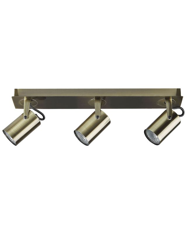 Lampa spot 3-punktowa Klip Regulowana Metal Mosiężny 1szt.