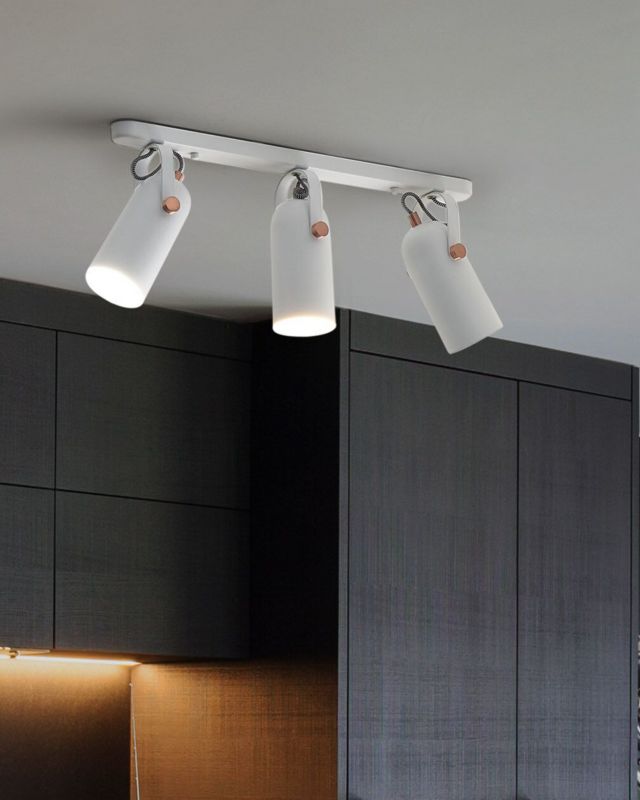 Lampa spot 3-punktowa Tyria Regulowana Metal Biały 1szt.