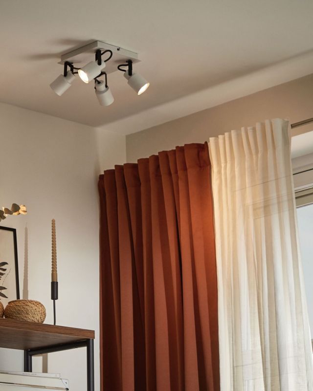 Lampa spot 4-punktowa Bonte Regulowana Metal Biały 1szt.