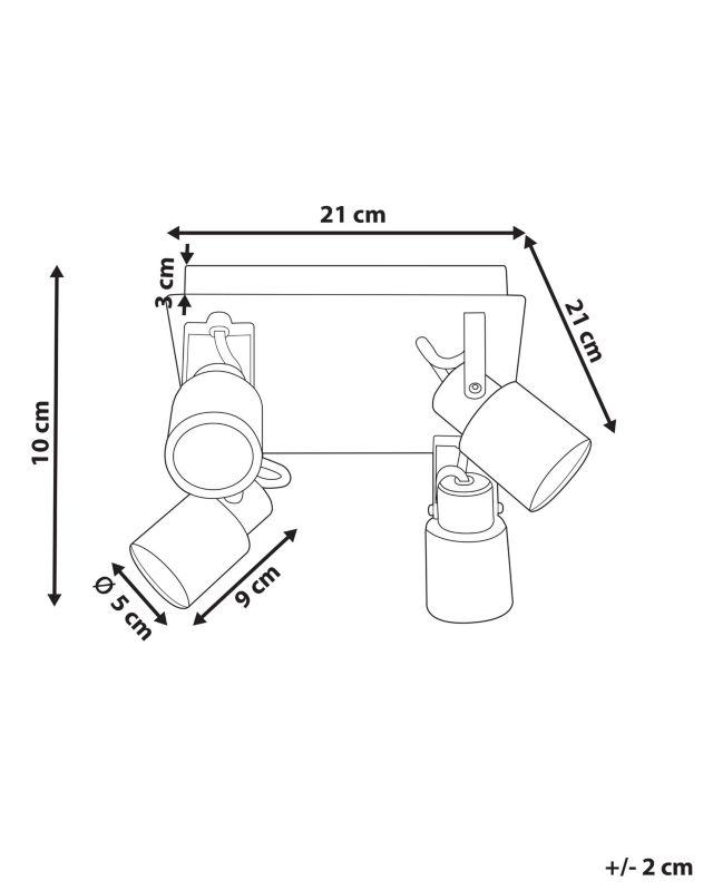 Lampa spot 4-punktowa Bonte Regulowana Metal Mosiężny 1szt.