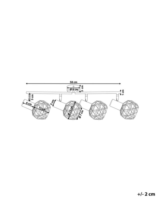 Lampa spot 4-punktowa Chenab Regulowana Metal Złoty 1szt.