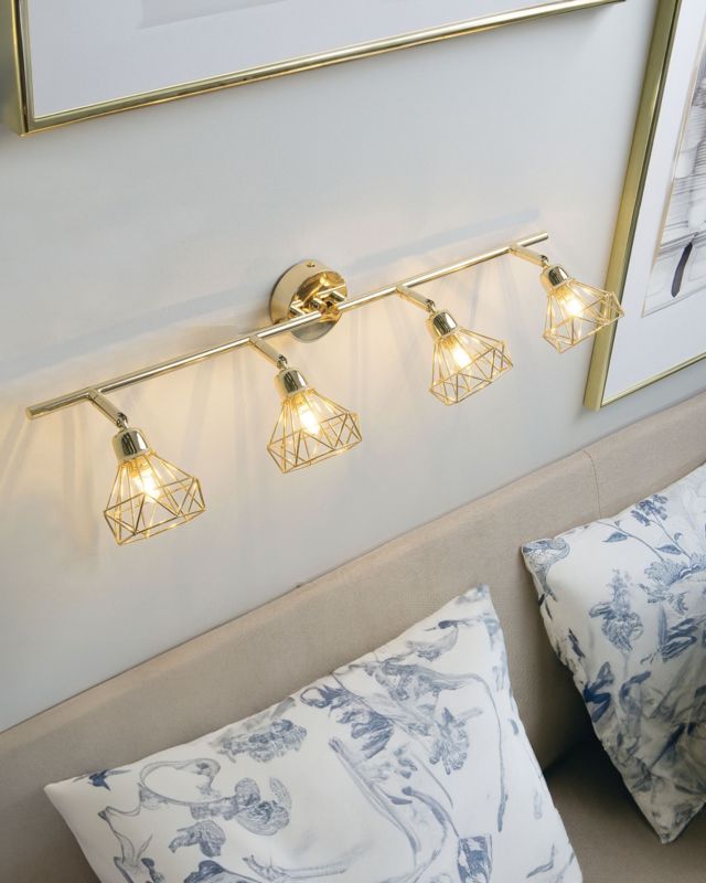 Lampa spot 4-punktowa Erma Regulowana Metal Złoty 1szt.
