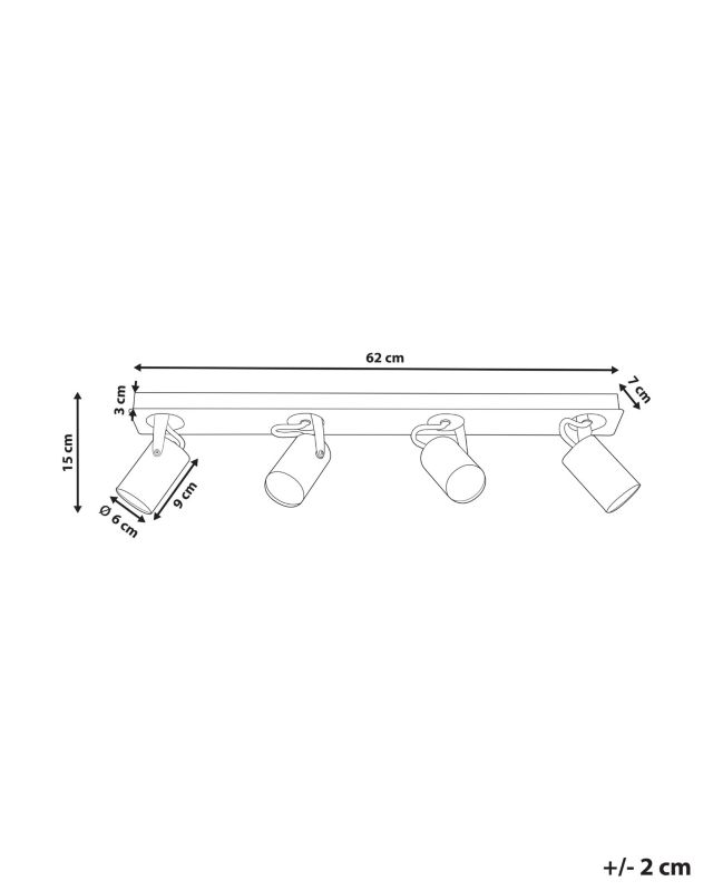 Lampa spot 4-punktowa Klip Regulowana Metal Biały 1szt.