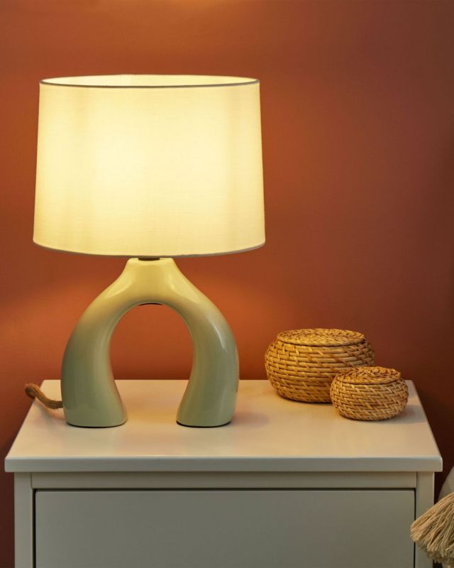 Lampa stołowa Abbie Ceramika Jasnozielony 1 szt.
