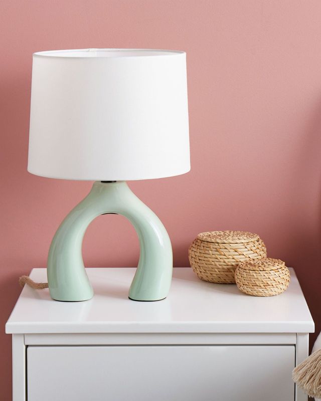 Lampa stołowa Abbie Ceramika Jasnozielony 1 szt.