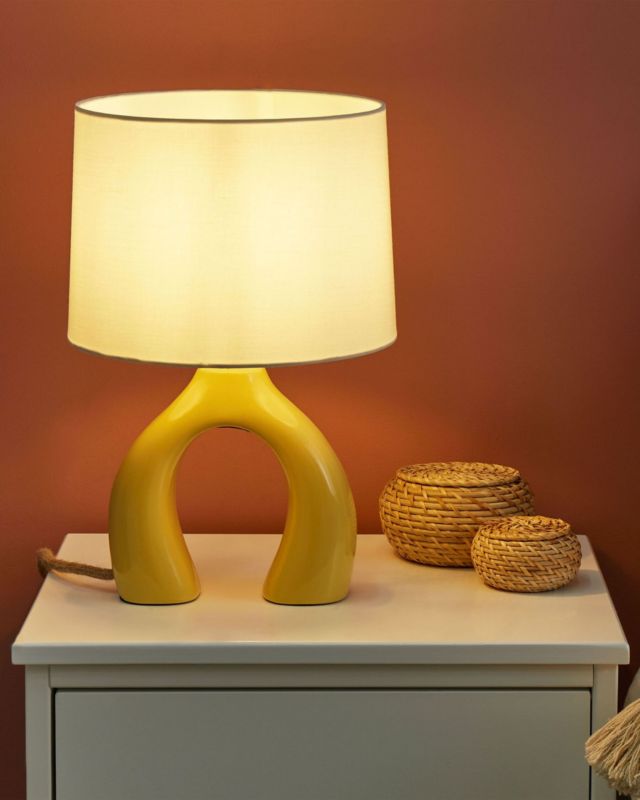 Lampa stołowa Abbie Ceramika Żółty 1 szt.