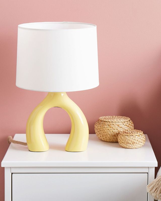 Lampa stołowa Abbie Ceramika Żółty 1 szt.