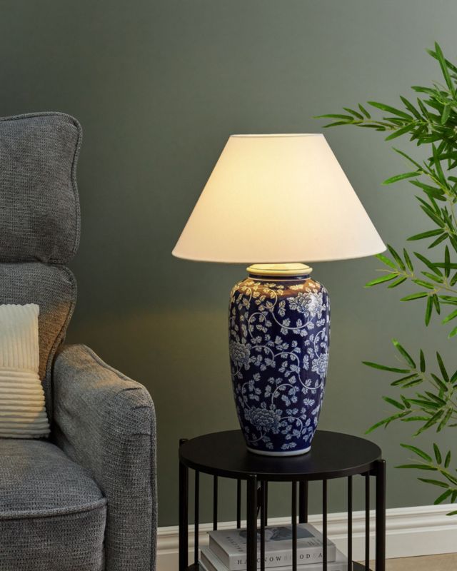 Lampa stołowa Angeles Porcelana Niebieski 1 szt.