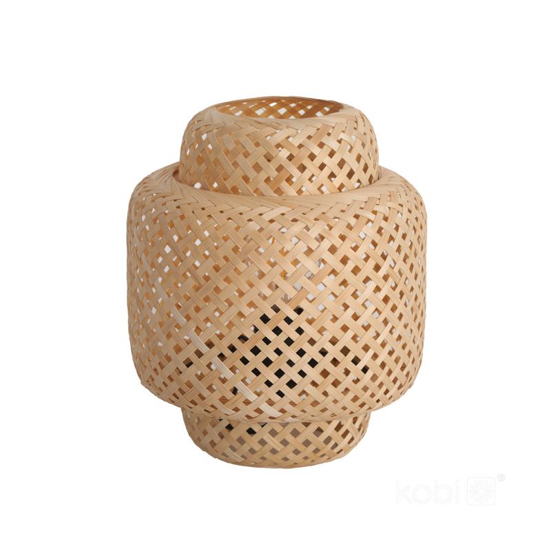 Lampa stołowa boho beżowa bambusowy pleciony klosz 1xE27 60W BOHO BONN MINI Kobi 1 szt.