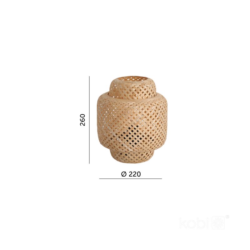 Lampa stołowa boho beżowa bambusowy pleciony klosz 1xE27 60W BOHO BONN MINI Kobi 1 szt.