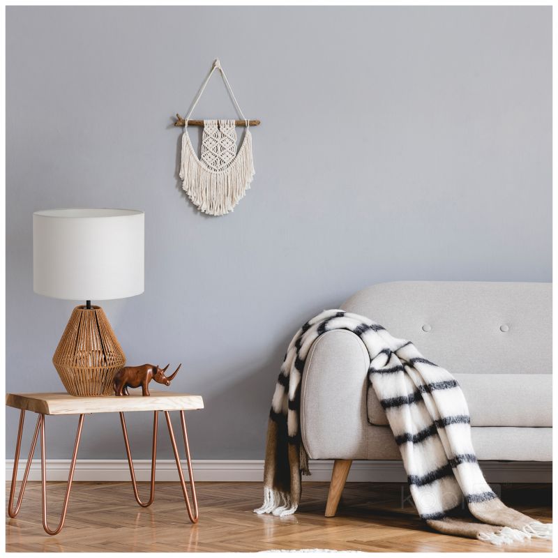 Lampa stołowa boho biało-beżowa jutowa podstawa z abażurem 1xE27 60W BOHO SIBU ST Kobi 1 szt.