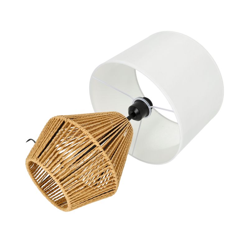 Lampa stołowa boho biało-beżowa jutowa podstawa z abażurem 1xE27 60W BOHO SIBU ST Kobi 1 szt.