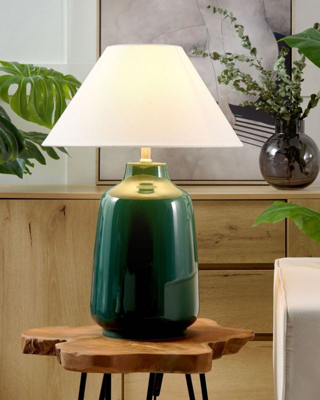 Lampa stołowa Careta Ceramika Ciemnozielony 1 szt.