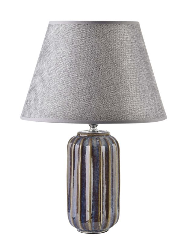 Lampa stołowa ceramiczna MONDEX LETI 10x10x41 cm szara 1 szt.
