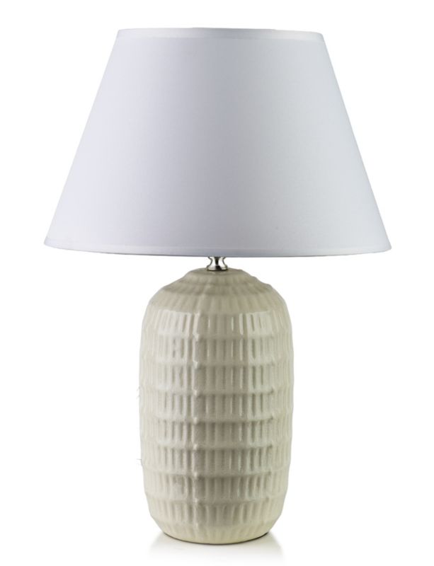 Lampa stołowa ceramiczna MONDEX LETI 15x32x47 cm szara 1 szt.