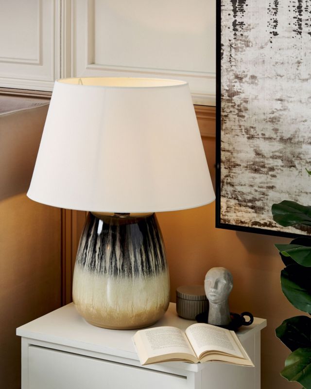 Lampa stołowa Cidra Ceramika Szary 1 szt.