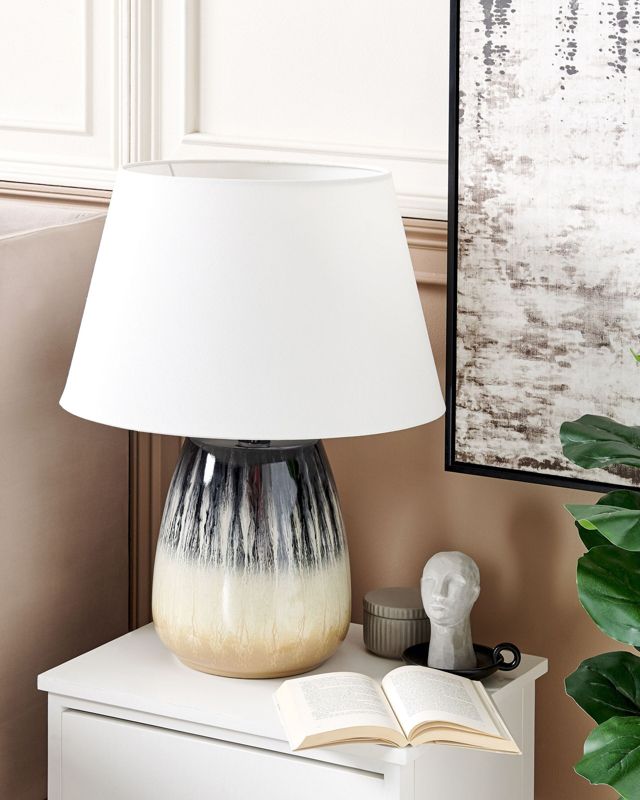 Lampa stołowa Cidra Ceramika Szary 1 szt.