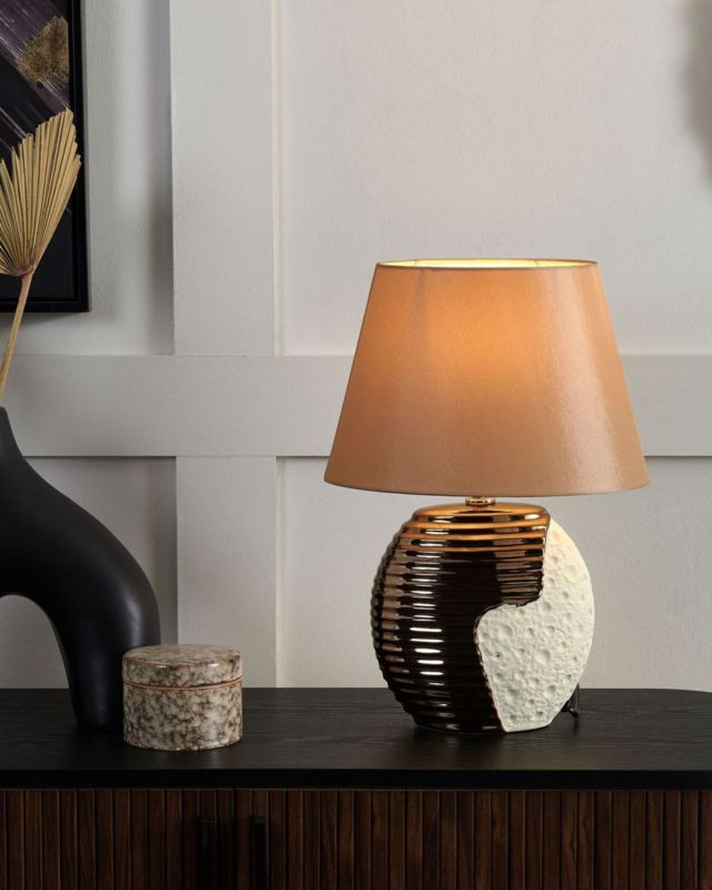 Lampa stołowa Esla Porcelana Beżowy 1 szt.