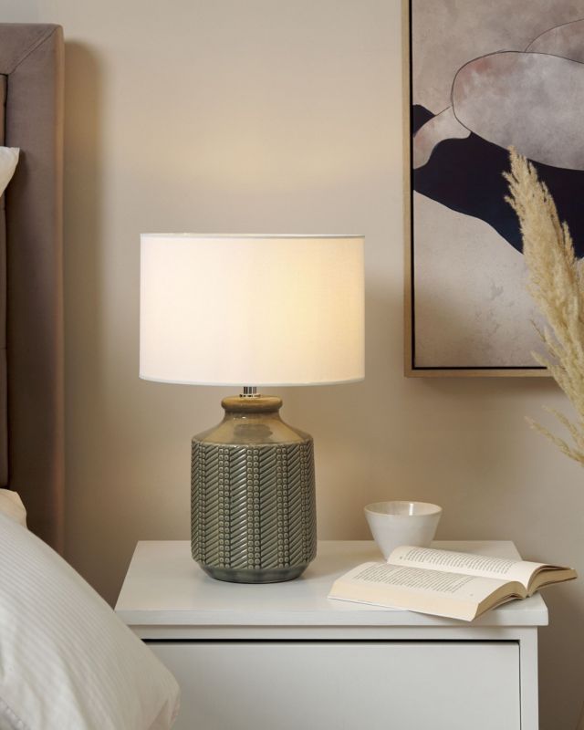 Lampa stołowa Esperance Ceramika Szary 1 szt.