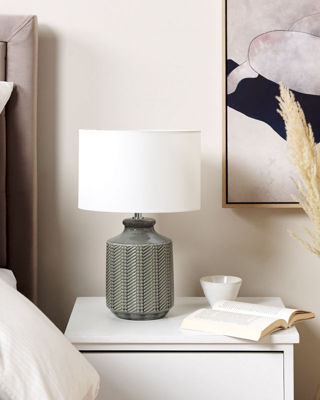 Lampa stołowa Esperance Ceramika Szary 1 szt.
