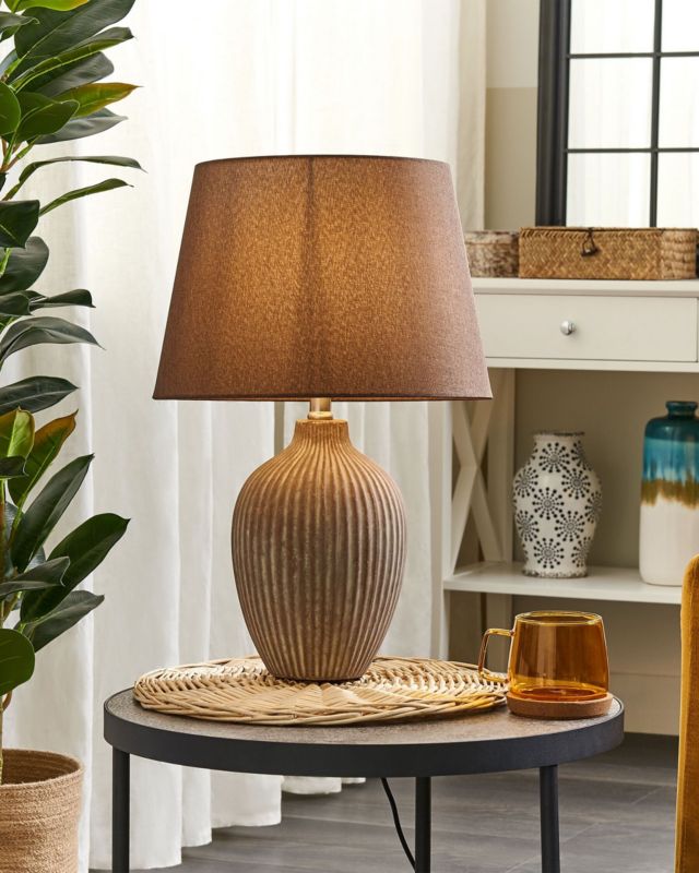 Lampa stołowa Fergus Ceramika Brązowy 1 szt.