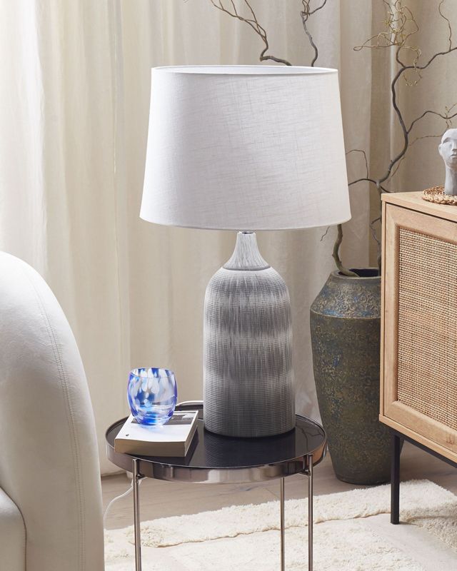 Lampa stołowa Georgina Ceramika Szary 1 szt.