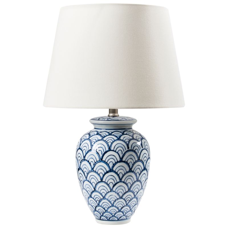 Lampa stołowa Jauca Porcelana Biały/ niebieski 1 szt.