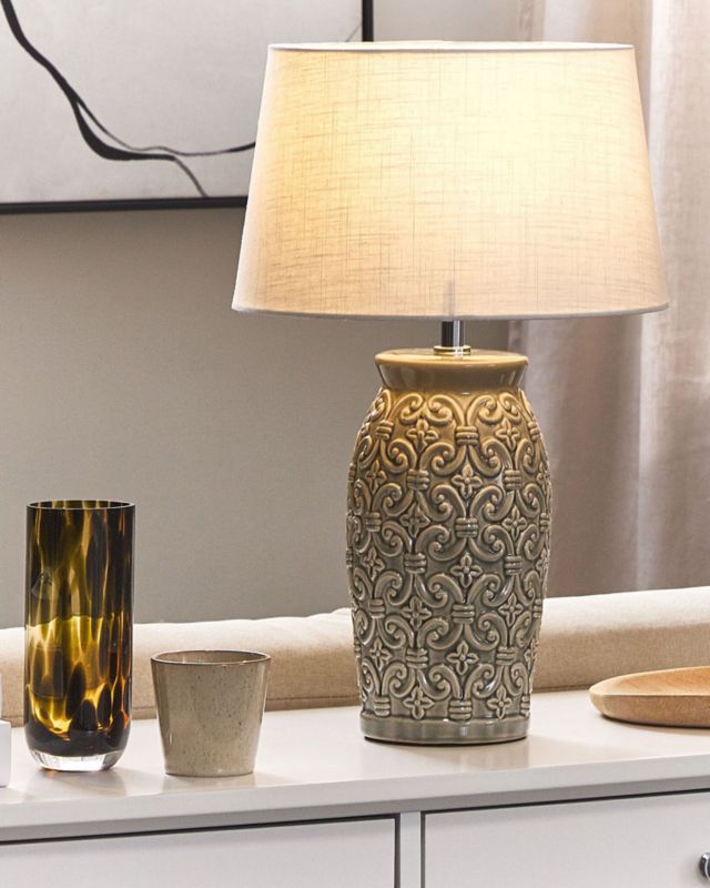 Lampa stołowa Khoper Ceramika Szary 1 szt.