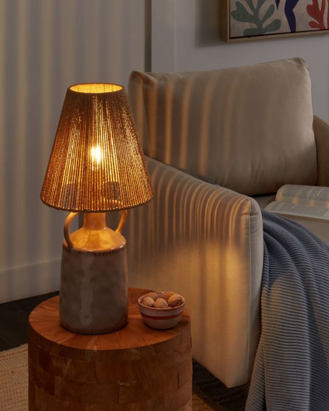 Lampa stołowa Larissos Ceramika Beżowoszary 1 szt.