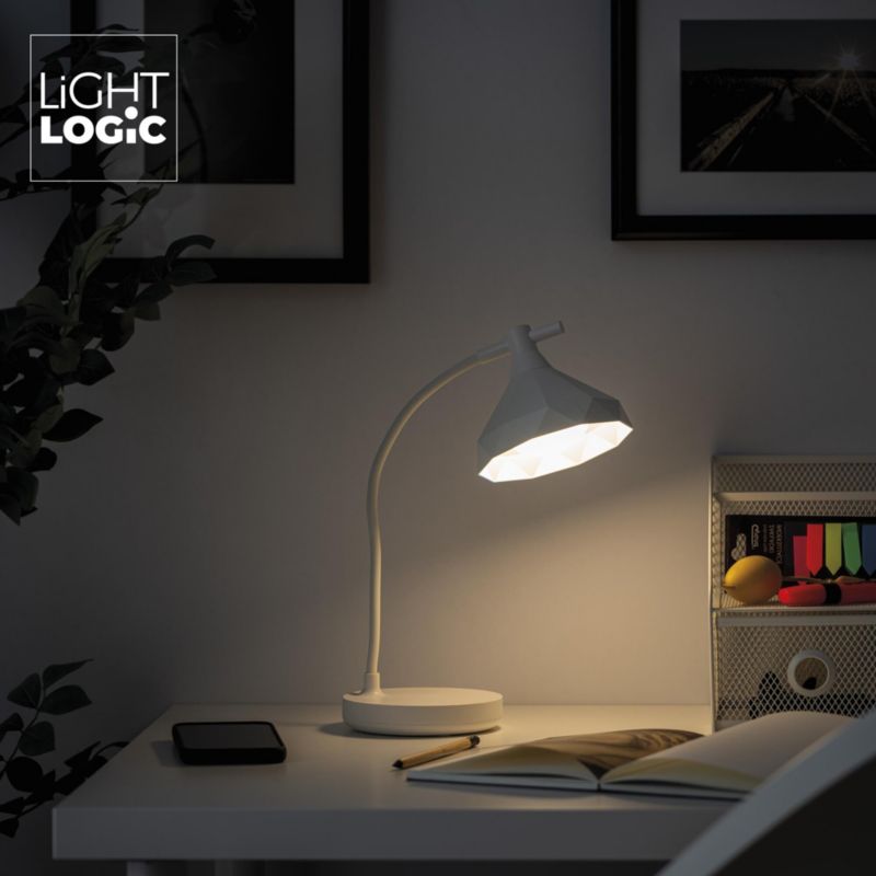 Lampa stołowa LED LightLogic LL KITA DIM CCT W 66367 reg. temp. barwowej 3000/4000/6500 K biurkowa dla dzieci biała USB 1 szt.
