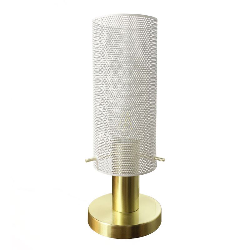 Lampa stołowa Light Prestige Tirana biało-złota  1 x E27 x 60W IP20 wym: 28 x 12 x 12 cm metal - 1 szt.