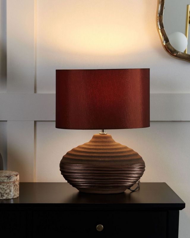 Lampa stołowa Lima Porcelana Brązowy 1 szt.