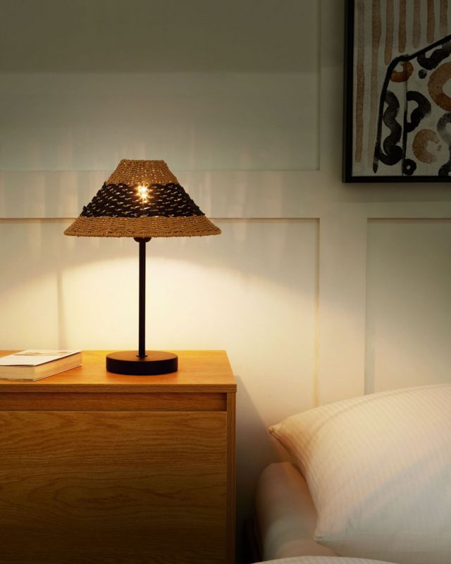 Lampa stołowa Momba Plecionka Czarny 1 szt.
