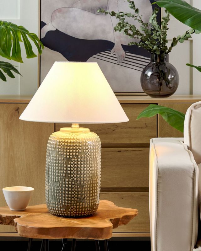 Lampa stołowa Mussel Ceramika Szary 1 szt.