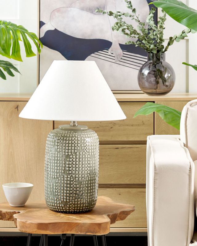 Lampa stołowa Mussel Ceramika Szary 1 szt.