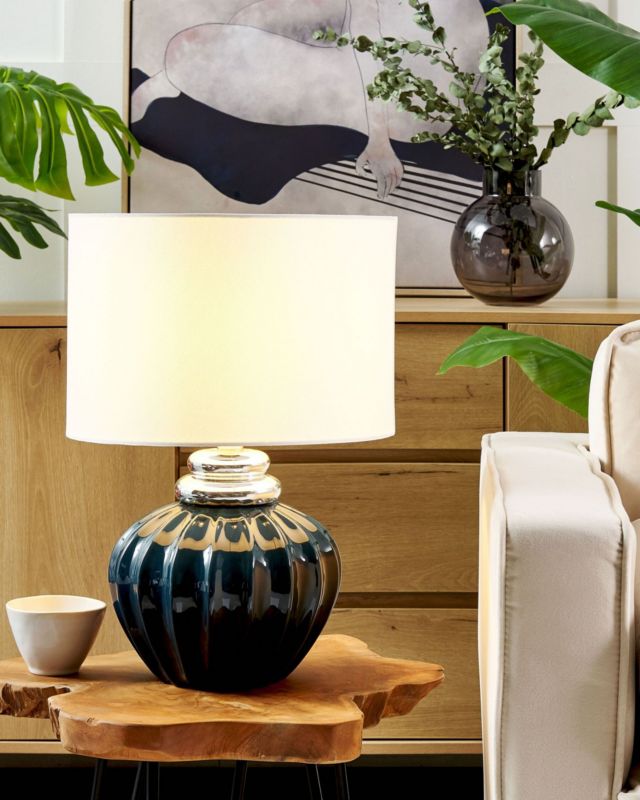 Lampa stołowa Neris Ceramika Ciemnoniebieski 1szt.