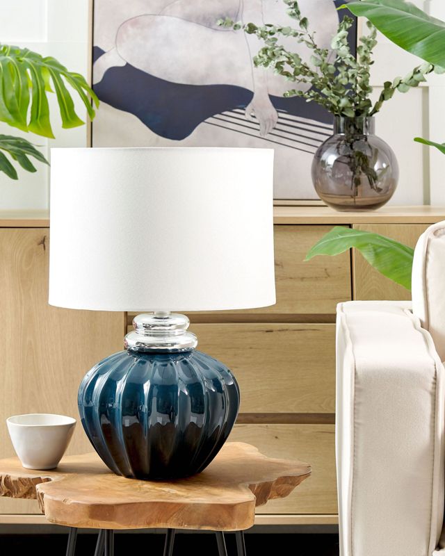 Lampa stołowa Neris Ceramika Ciemnoniebieski 1szt.