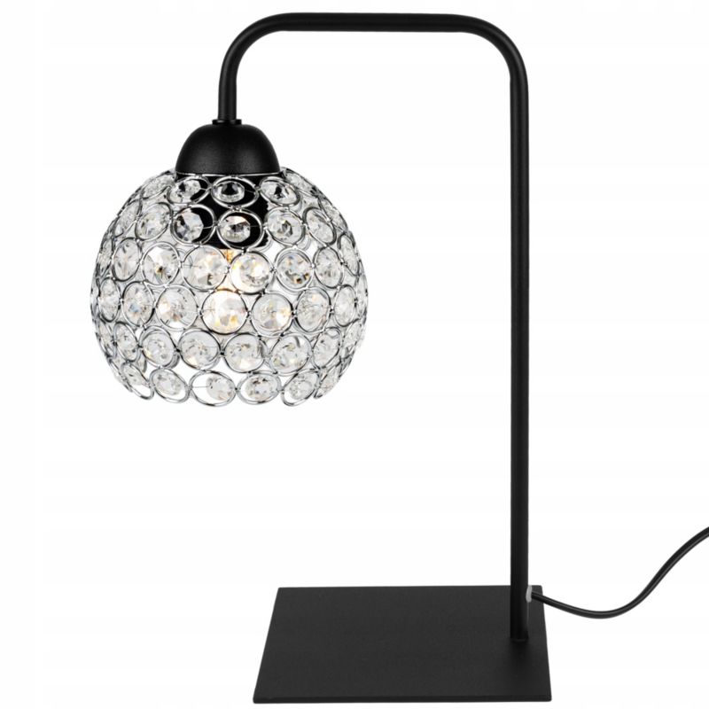 Lampa stołowa nocna Light Home Crystal 1x E27 60W czarny/srebrny 1szt.