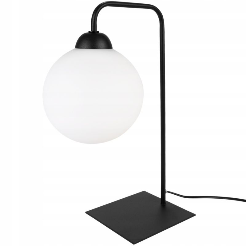 Lampa stołowa nocna Light Home Florece 1x E27 60W klosz szklany biały/czarny 1szt.